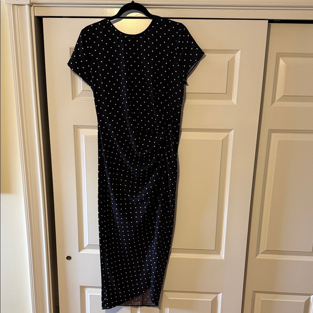 Something Navy Black and White Midi Dress
